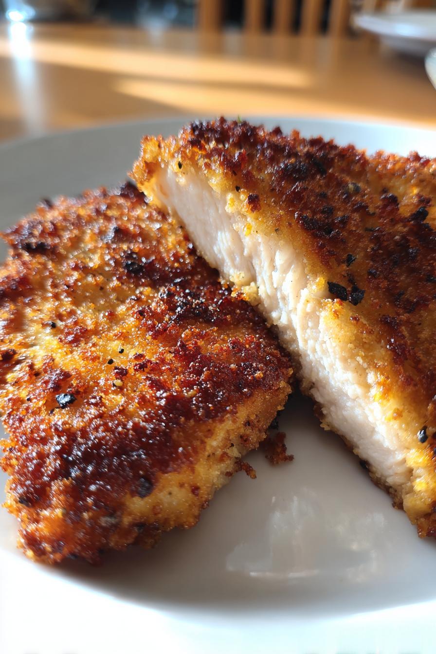 crispy baked parmesan chicken - detail 1