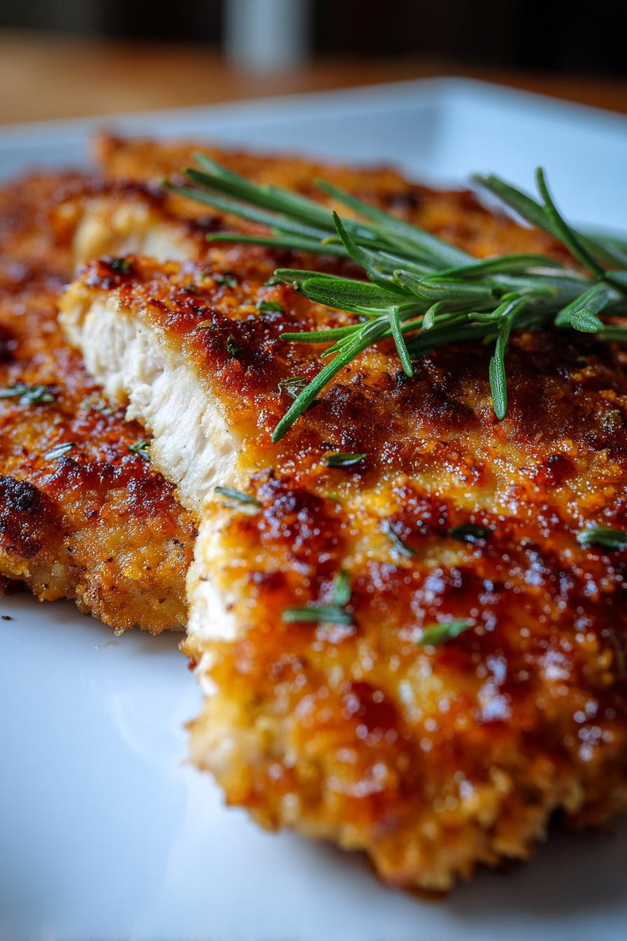 crispy baked parmesan chicken - detail 2