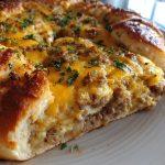 sausage gravy crescent roll breakfast pizza